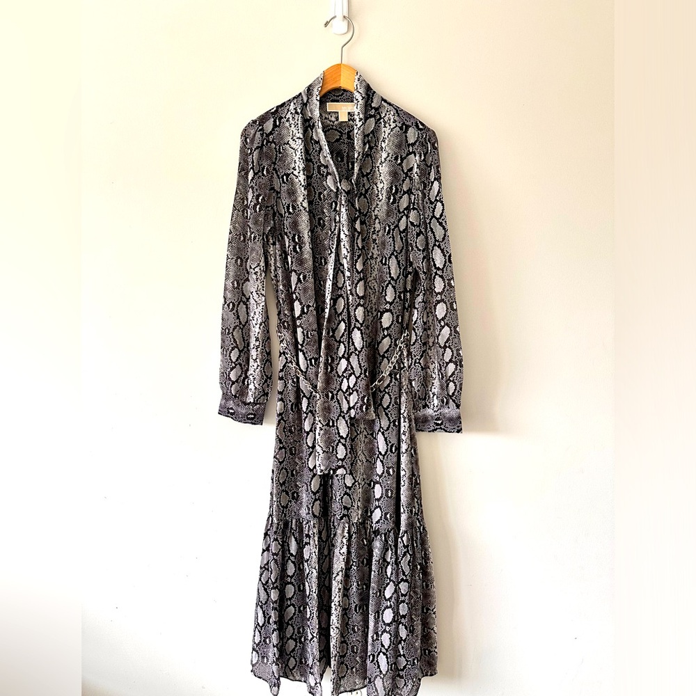 Michael Kors Snake Print Maxi with chain belt